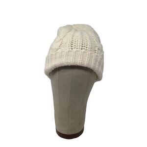 K Accessories Cable Knit Beanie Hat 100% Recycle Material Cream